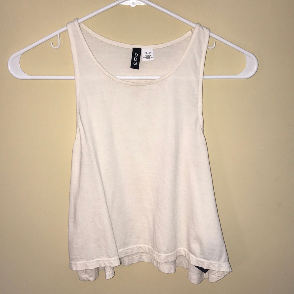 BDG cropped white muscle tank